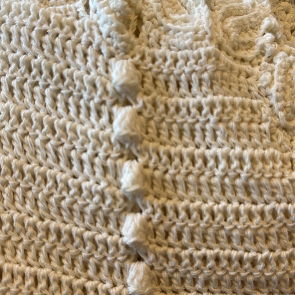 Polo Ralph Lauren Ivory Hand crafted Crochet Romantic Dress ruffle hem Size XL - Picture 16 of 17